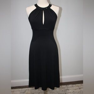 London Times Black Backless Dress